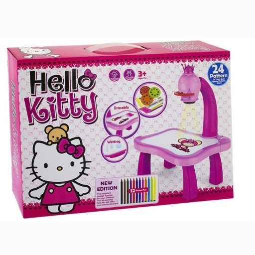 میز پروژکتوری تحریر و نقاشی هلو کیتی «تخته وایت برد باطری خور کوچک دخترانه»