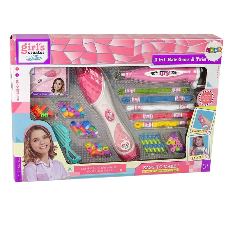 ست اسباب بازی لوازم آرایشی مدل دستگاه بافت مو طرح چندکاره کد MBK-505