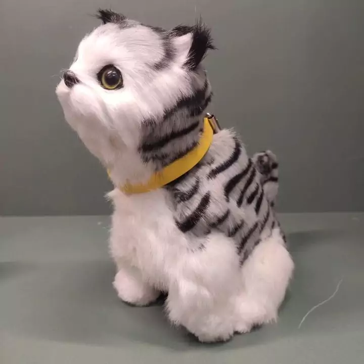 عروسک گربه پشمالو حرکتی موزیکال سنسور دار