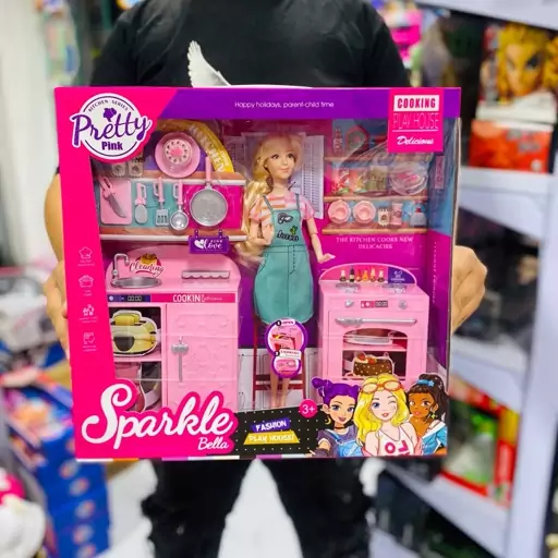 عروسک باربی با ست آشپرخانه