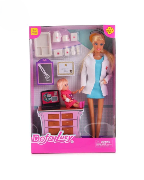 عروسک باربی پزشک و کودک دفا لوسی