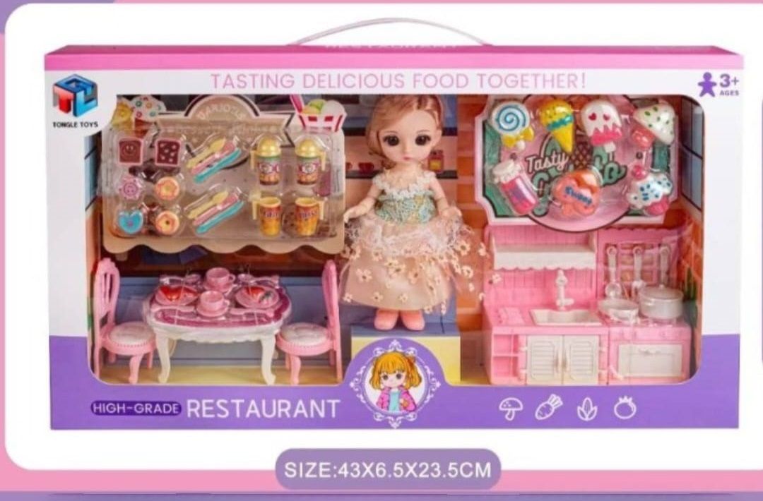 عروسک با ست آشپزخانه